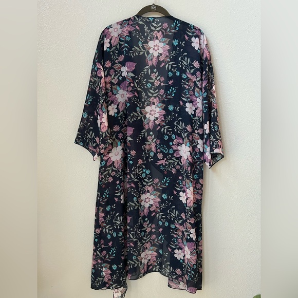 LuLaRoe Flowy Sheer Floral Duster (Size L) - Picture 3 of 10
